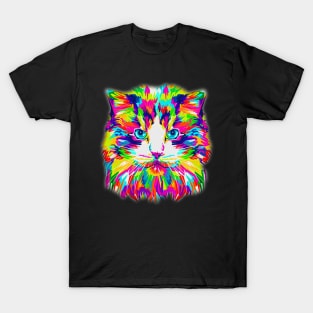 Cat Graphic Art Gifts, Cat Lover Gift Colorful Cute Color Burst Kitty Products T-Shirt